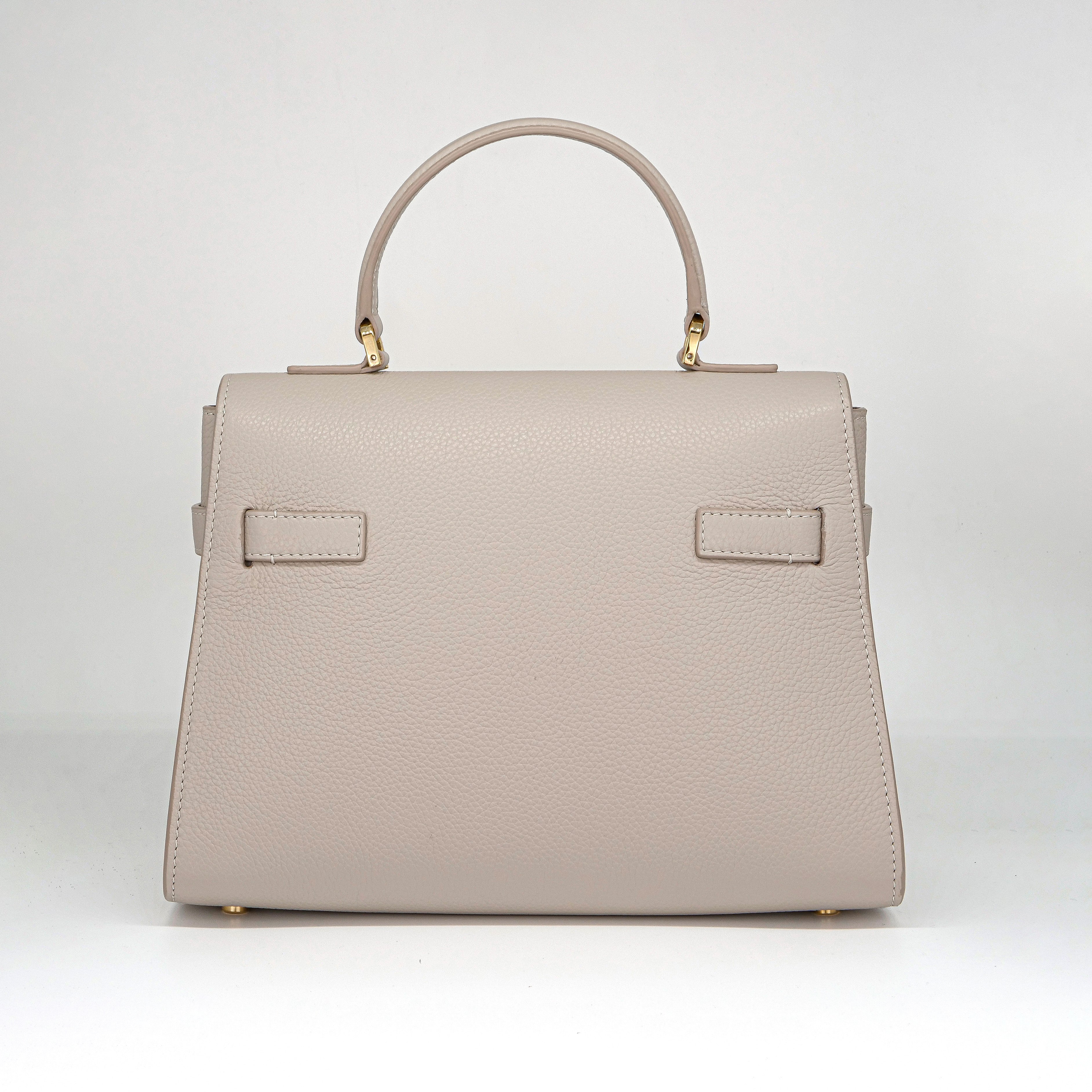 Beige Leather Bag back