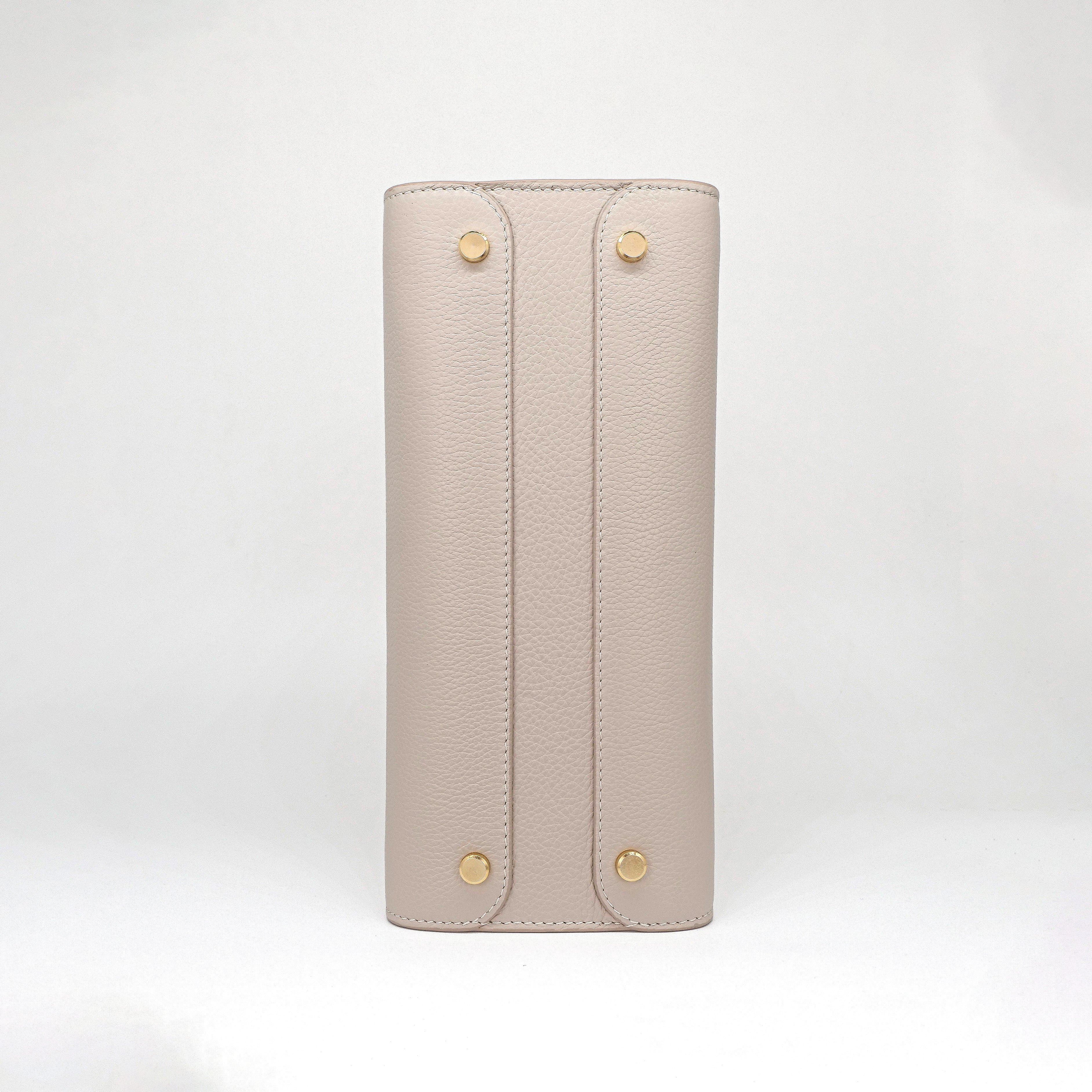 Beige Leather Bag Below