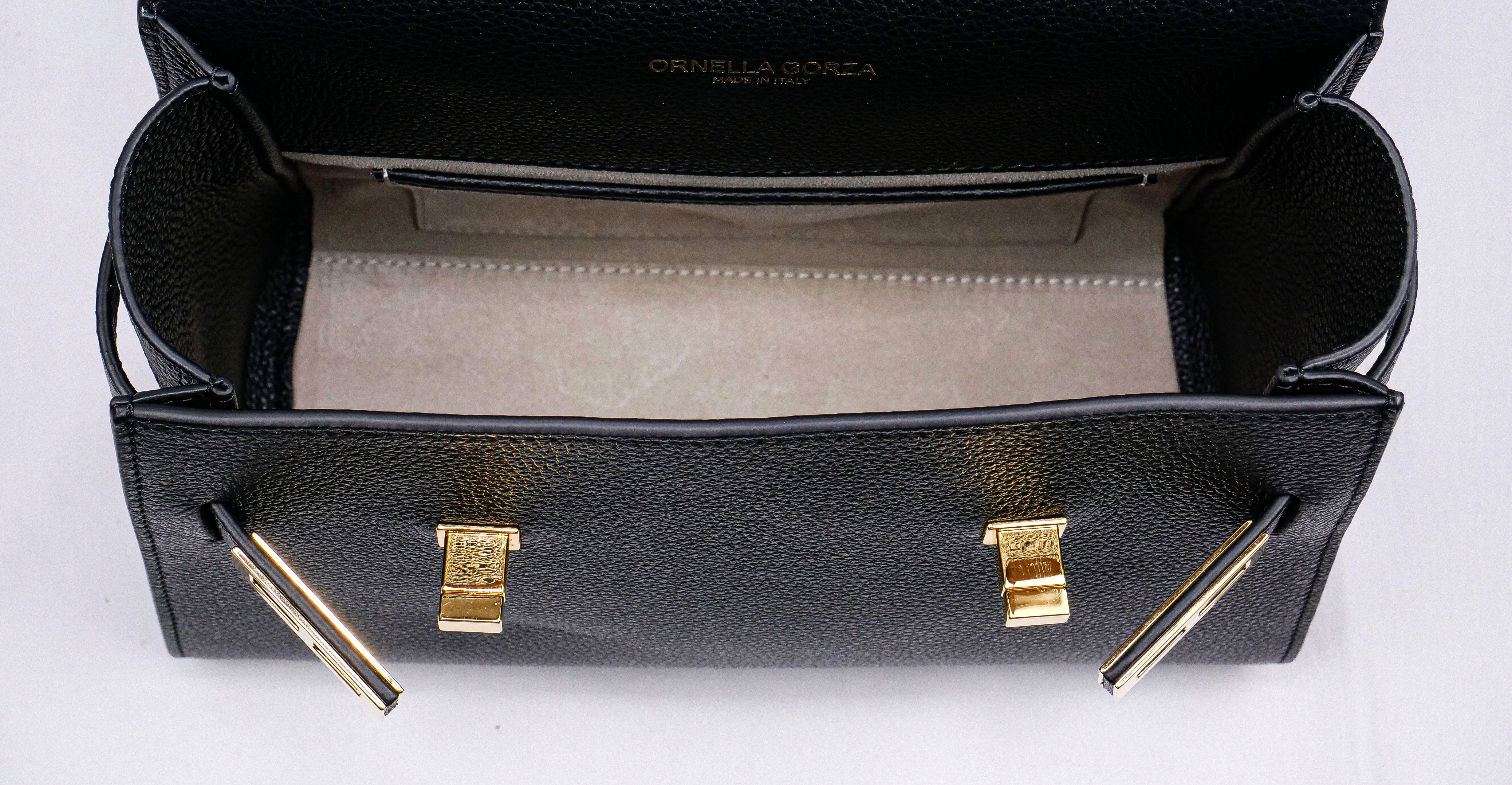 Black Leather Bag inside